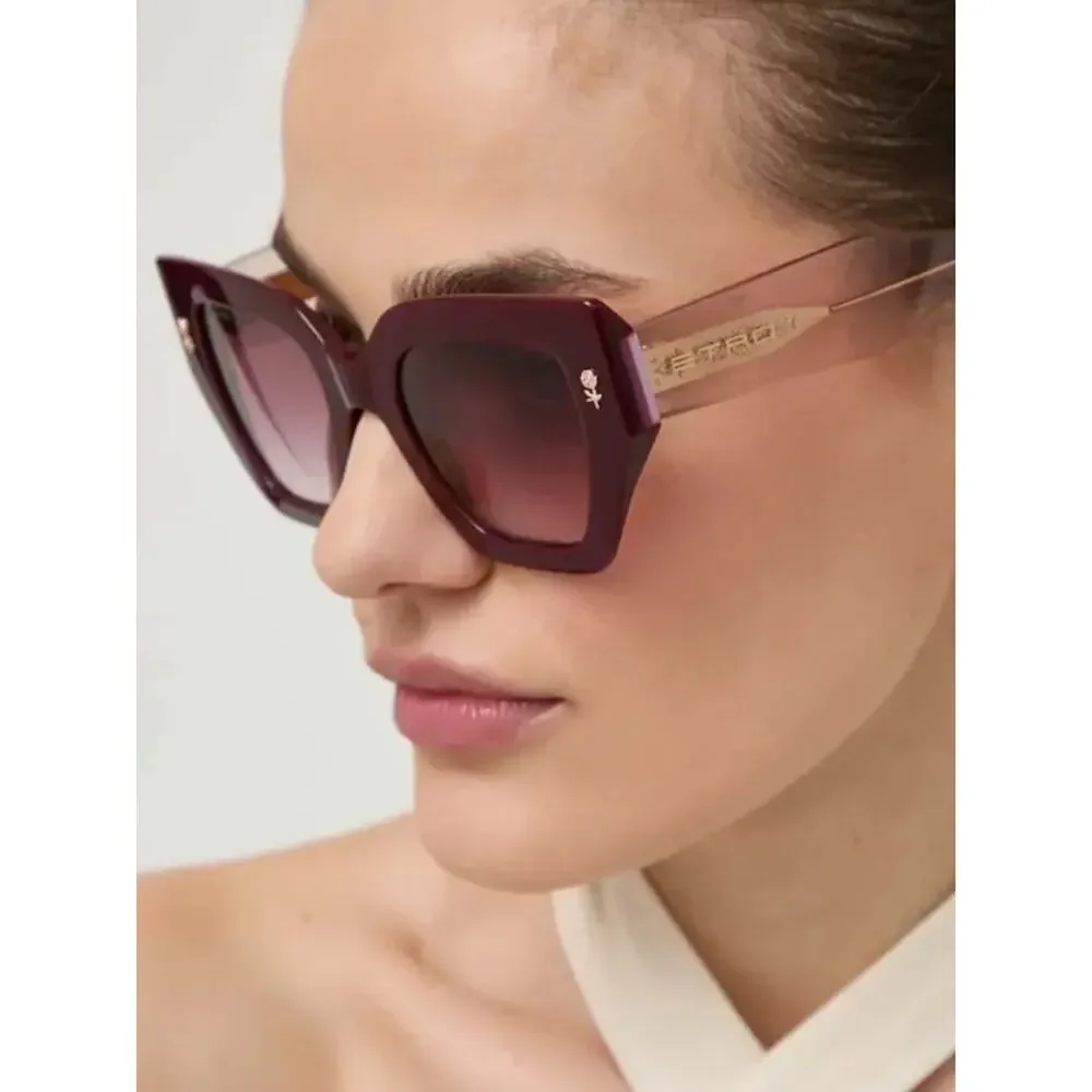 New Etro ETRO0010/S 0LHF3X Women Oversized Burgundy Square Sunglasses Authentic